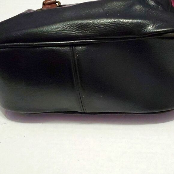 Black Pebbled Vegan Leather with Embossed Flowers Mini Handbag - Picture 6 of 10